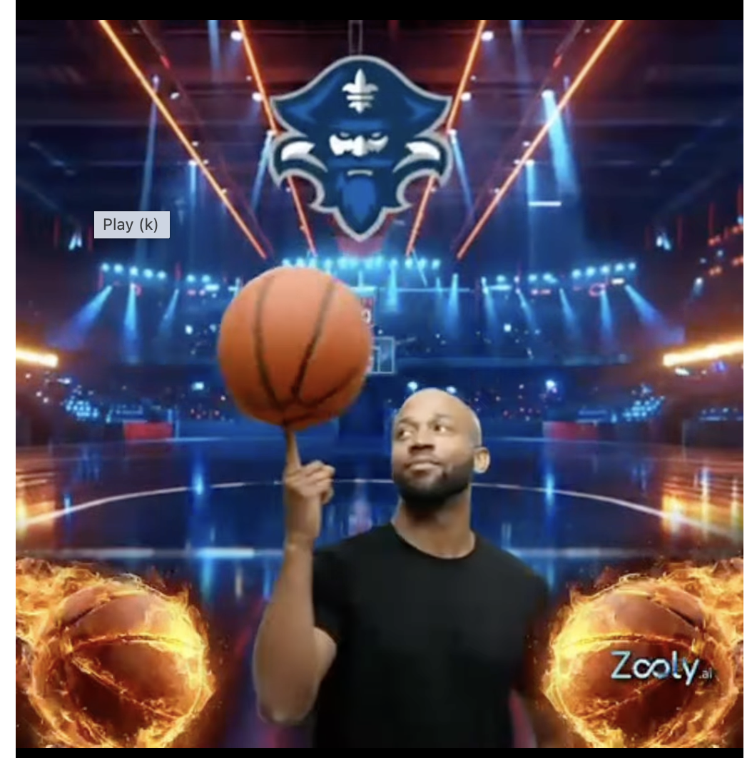 With the team logo